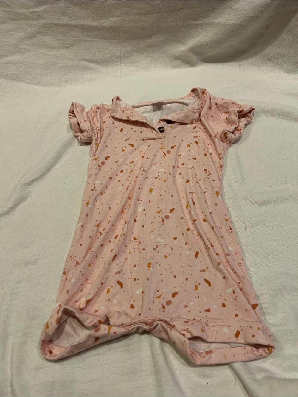 Lou Lou & Company Pink Terrazzo Print One-Piece Bodysuit